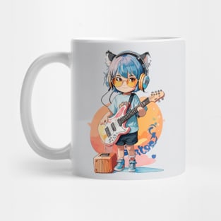 A little girl plays the guitar Mug